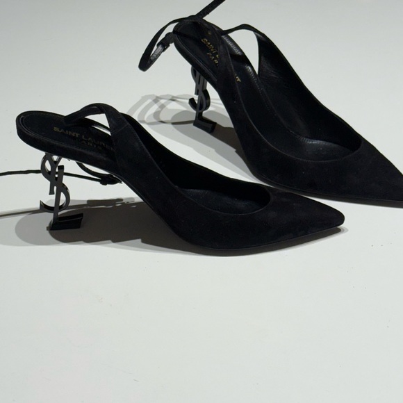 Saint Laurent Shoes - Saint Laurent Black Pointed Slingback Heels